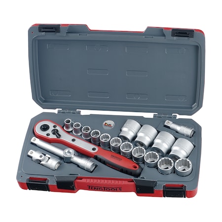 Teng Tools T1220AF - 20 Piece 1/2" Drive Imperial / SAE Socket Se T1220AF
